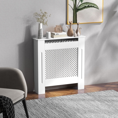 HOMCOM Cubre Radiador Cubierta de Radiador Mueble Estante de Pared para Radiador Diseño Moderno MDF 78x19x82cm