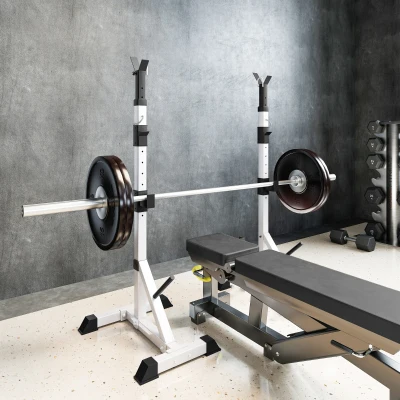HOMCOM 2er Set Hantelständer 3 Ebenen Höhenverstellbar Hantelablage aus Stahl bis 200 kg belastbar Silber+Schwarz
