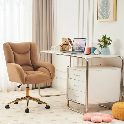 Chaise pivotante réglable en hauteur, Marron