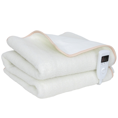 HOMCOM Coperta termica 160cm x 140cm x 1cm Bianco crema