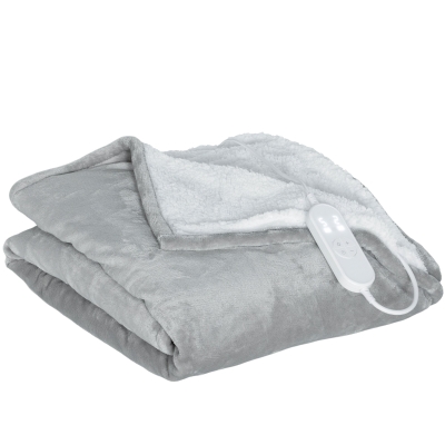 HOMCOM Coperta Riscaldante 180cm x 130cm x 1cm Grigio