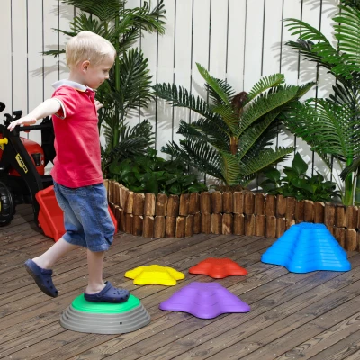 ZONEKIZ Trittsteine-Set für Kinder ab 3 Jahren, 5 Steine, rutschfest, bis 80 kg, Seestern-Design