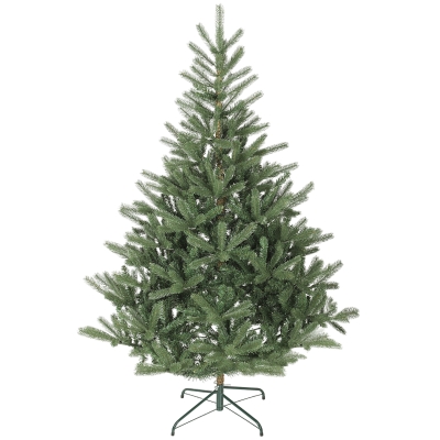 HOMCOM Artificial Christmas Tree, 180 cm, Dense Branches, Realistic Appearance, Flame-Retardant, Plastic, Metal, Green