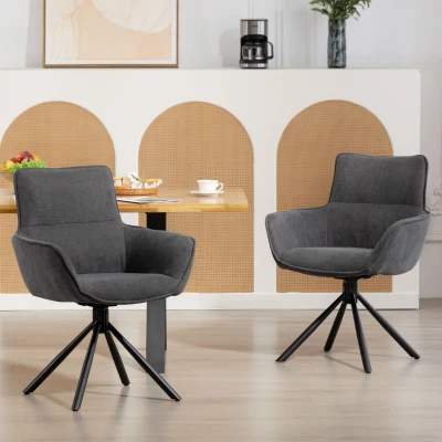 HOMCOM Sedia da Pranzo 67cm x 64cm x 87cm Grigio Scuro