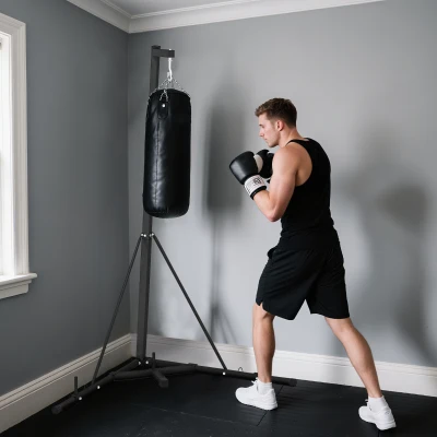 SPORTNOW Soporte para Saco de Boxeo Plegable con Altura Ajustable para Entrenamiento en Casa Carga 60 kg 170x90x182-225 cm Negro