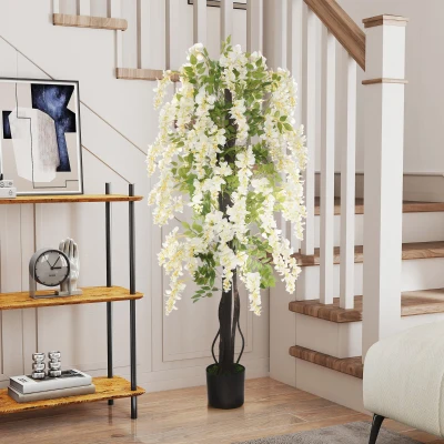 , planta artificiala realista, 165 cm, alba