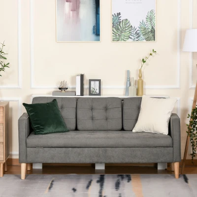 Canapea 3 Locuri, 166.5x62x82cm, Gri