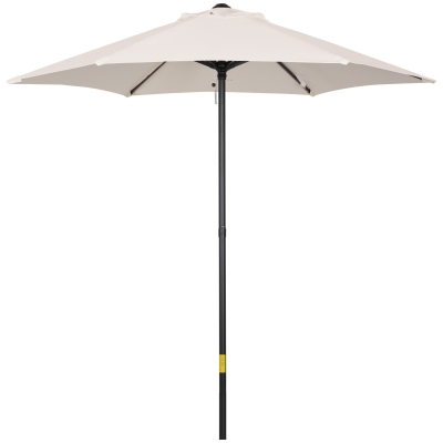 Outsunny 2m Garden Parasol Umbrella Cream White