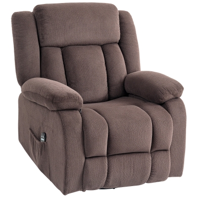 HOMCOM Fauteuil Massant Inclinable Chauffant Rotatif Marron