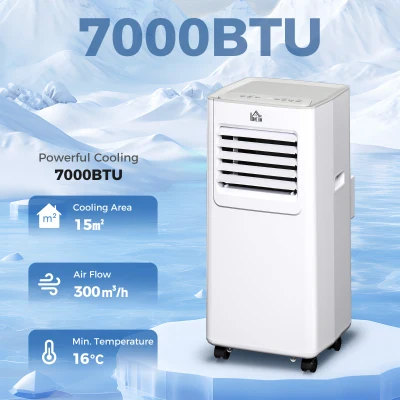 HOMCOM 7000 BTU Portable Air Conditioner 15m² with Remote