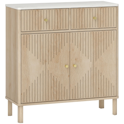 HOMCOM Credenza Buffet con 2 Cassetti e Armadietto color Rovere
