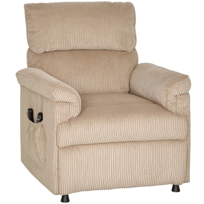 HOMCOM Fauteuil Massage Vibration Chaleur Tissu Marron Métal