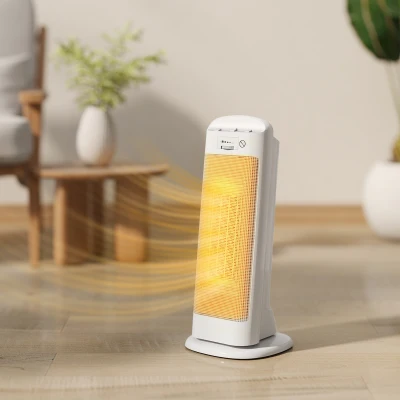 HOMCOM Calefactor Eléctrico Bajo Consumo 2000W con 4 Modos Termostato Regulable Protección contra Vuelcos y Sobrecalentamiento