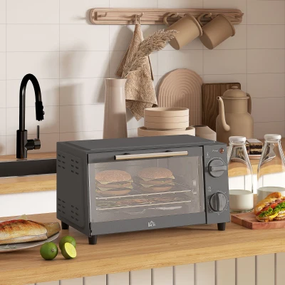 HOMCOM Mini Oven 9L Electric Grill 750W Grey