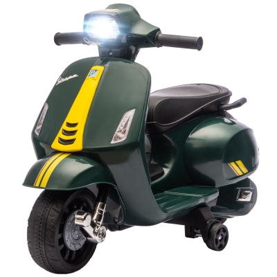 AIYAPLAY Moto Enfant Vespa 6V Lumières Vert Foncé