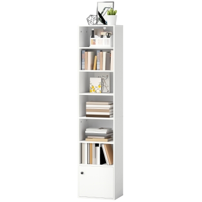 HOMCOM Bibliothèque Moderne 7 Niveaux 40x30x180 cm Blanc