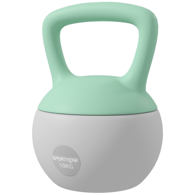 SPORTNOW Kettlebell 10kg Sable Métallique Poignée Antidérapante