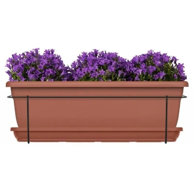 Kit jardiniere avec support en métal et plateau - GARDEN ID Relax - Terra. 50 cm - Recyclé et 100% recyclable - Volume pour plantes