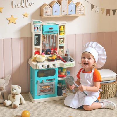 AIYAPLAY Cucina Giocattolo per Bambini con 92 Accessori Verde