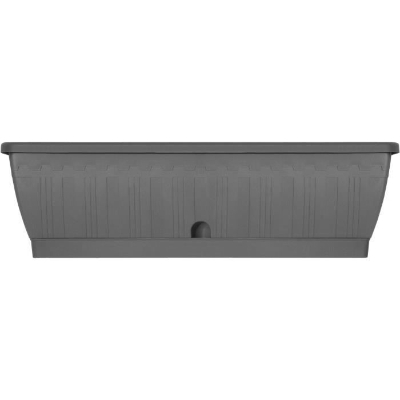 Jardiniere - GARDEN ID Terraflor - Anthracite 60cm - Solidité - Réserve d'eau - Recyclé & 100% recyclable - Volume pour plantes.