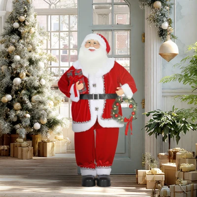 HOMCOM Babbo Natale Animato 120cm Cantante Ballerino a Batteria