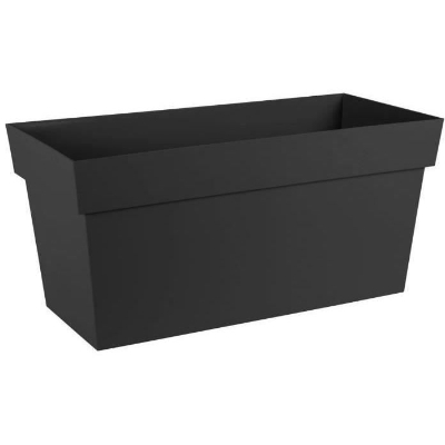 Jardiniere Muret a réserve d'eau avec roulettes - EDA - Toscane - 74 L - 79 x 35 x H.39 cm - Gris Anthracite