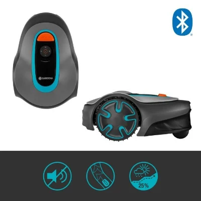 GARDENA Tondeuse robot SILENO minimo 250 – Connexion Bluetooth – Surface tonte max 250m² – Triple lames pivotantes (15201-26)