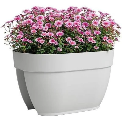 ARTEVASI Jardiniere balcon CAPRI CAMPANA - 40 ma - Blanc - 39 x 25,6 x 22,5 cm
