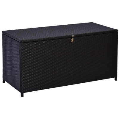 Outsunny Baule da Esterno 284L in Rattan PE 118x54x59 cm Marrone