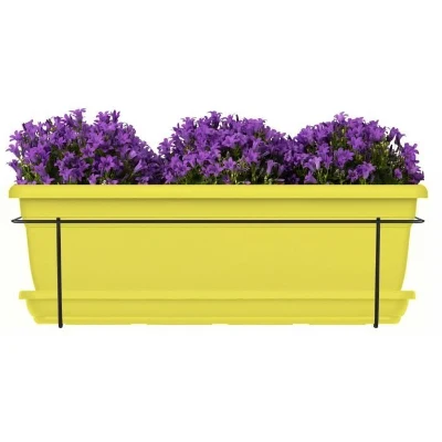 Kit jardiniere avec support en métal et plateau - GARDEN ID Relax - Lime 50 cm - Recyclé et 100% recyclable - Volume pour plantes