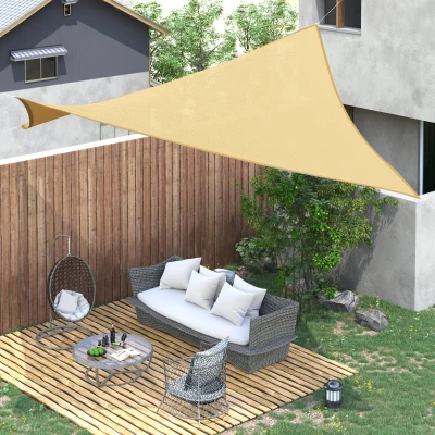 Outsunny Toldo Vela Cuadrado 3x3 m Vela de Sombra para Jardín Patio Terraza HDPE Anti UV y Transpirable Color Arena