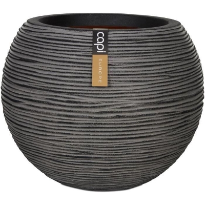 CAPI EUROPE Vase boule RIB NL - 40x32 cm - Anthracite