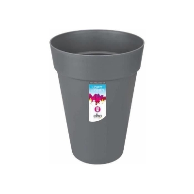 ELHO Pot de fleurs Loft Urban rond Haut - Ø 42 x H 56 cm - Extérieur - 100% recyclé - Noir