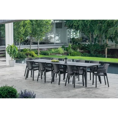 Lot de 6 fauteuils de jardin - Allibert by KETER - ELISA - En résine - Coloris : gris graphite