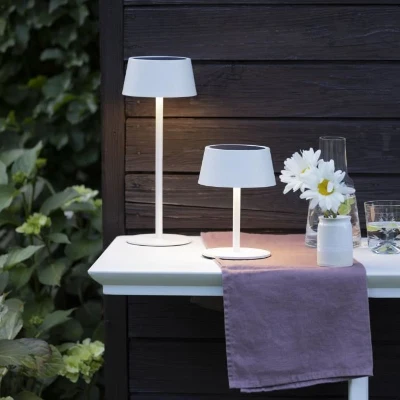 Lampe de table d'extérieur - BRILLIANT - PICCO - LED et solaire - Métal et plastique - 5 W - Blanc