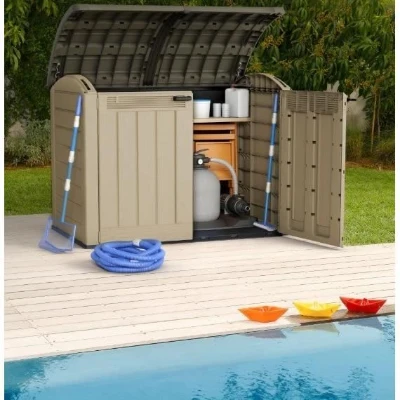 Keter Coffre de rangement KETER Store-It-out Ultra, coffre de jardin résistant aux intempéries, Beige - 2000L - 177x113x134 cm