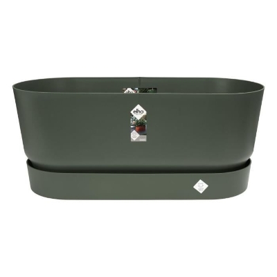 ELHO Jardiniere avec roues Greenville Terrasse 80 - L 35 x W 78 x H 33.5 cm- Leaf green