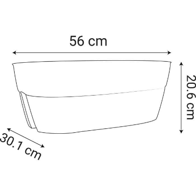EDA Jardiniere Cavaliere OSAKA 19,5 L - 56 x 30,1 x H.20,6 cm - Vert laurier - Systeme de Fixation - Pour Balcons et Rambardes