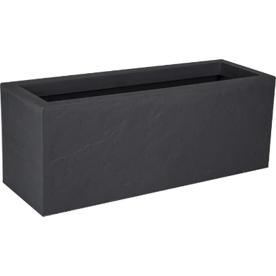 Jardiniere Volcania'Up - EDA - 57 L - Décor Pierre - 79,5 x 29,5 x H. 29,5 cm - Gris Anthracite