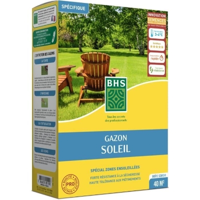 Gazon - BHS - Gazon Soleil 1kg |  Résistant au climat méditerranéen et a la sécheresse