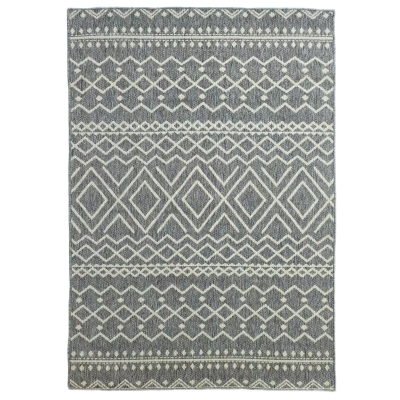HOMCOM Indoor & Outdoor Rug, Boho Design, Easy to Clean, Gray