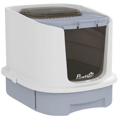 Litieră Închisă pentru Pisici, 40,5x52,5x42,5 cm, Gri