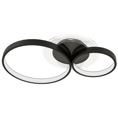 HOMCOM Plafoniera LED con Temperatura Colore Regolabile Nero