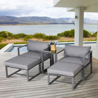 Outsunny 5-Piece Aluminium Sofa Set Outdoor with Cushions