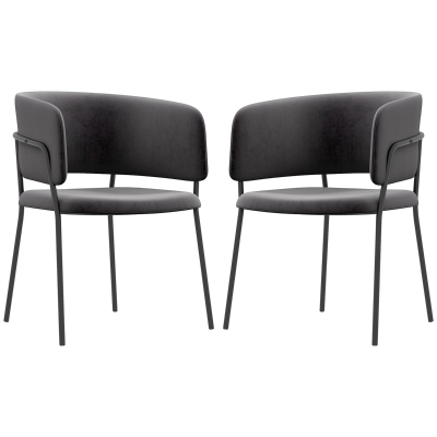 HOMCOM Upholstered Chair, Modern and Comfortable, 57x53x73 cm, Gray