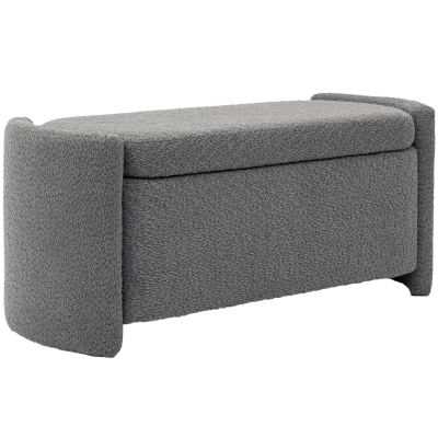 HOMCOM Storage bench with storage, hallway bench, shoe bench, upholstered, 105 cm x 44 cm x 45.5 cm. Gray