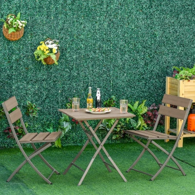 Garden Bistro Set 63L x 63W x 70H cm Grey