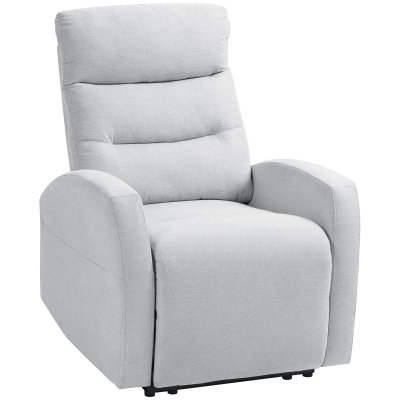 HOMCOM Adjustable Recliner with Footrest, Modern Upholstered Armchair, Light Gray
