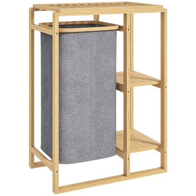 Coș Portabil pentru Rufe cu Sac Detașabil, 50x32x70 cm, Gri