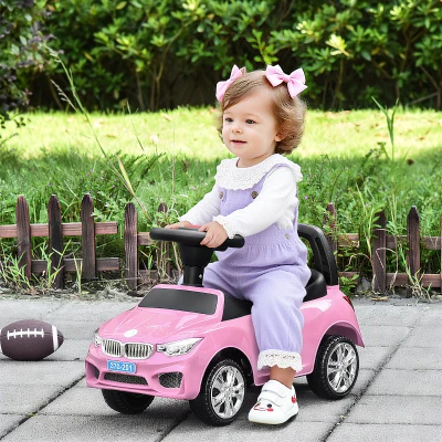 HOMCOM Trotteur Enfant Volant Musique Phares Rose 63.5x28x36 cm